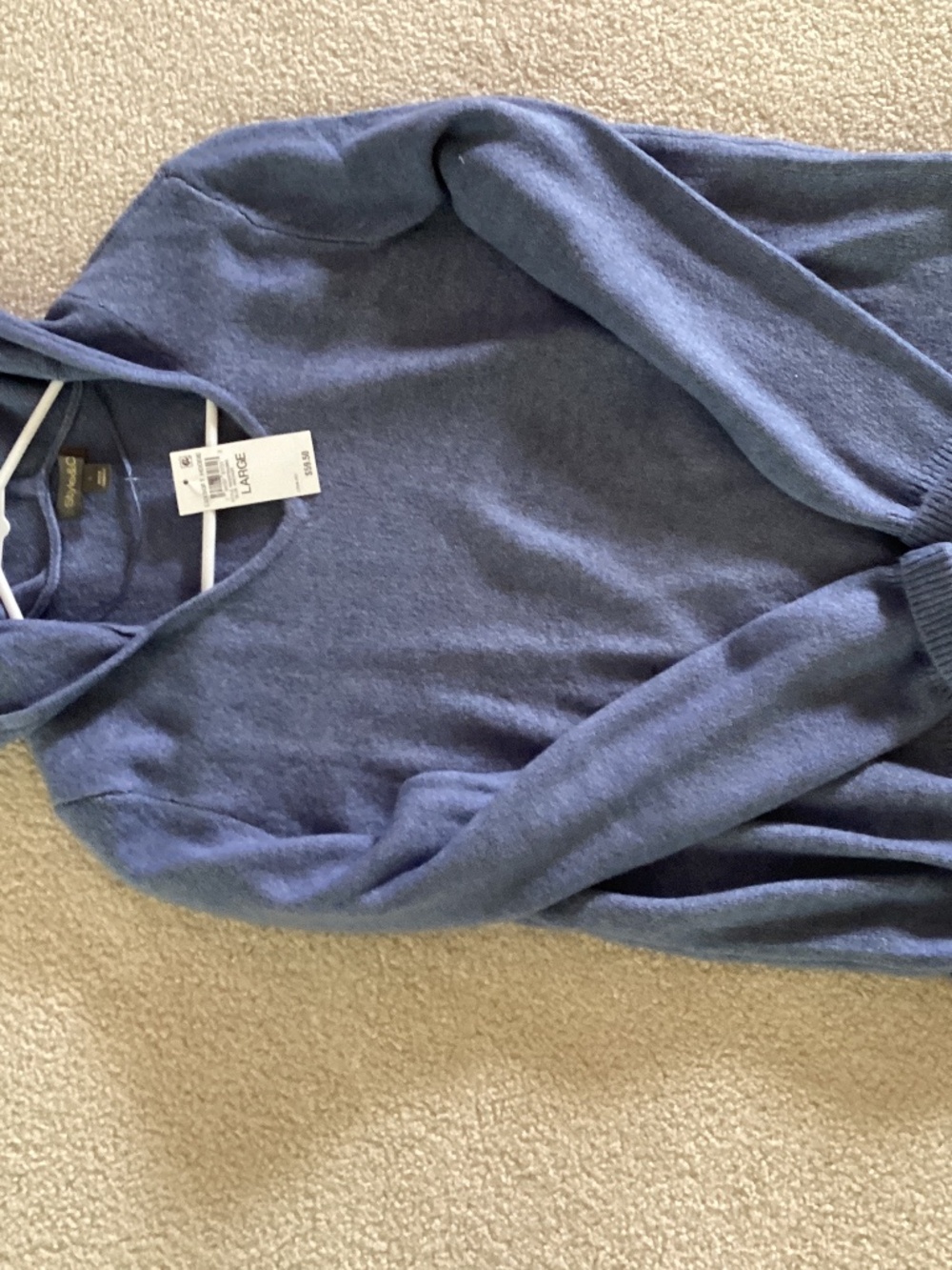 Style & Co Blue hooded sweater L NWT